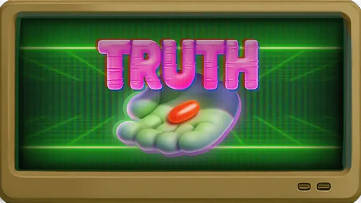 Tampilan visual slot Preach TV dengan tema studio televisi retro