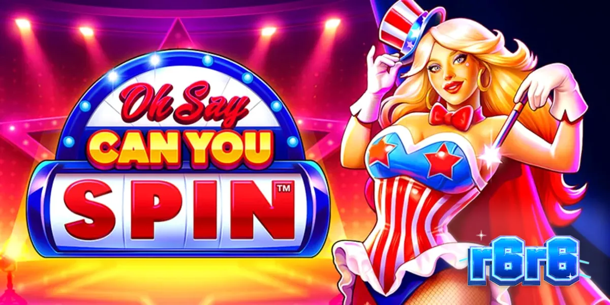 Tampilan visual slot Oh Say Can You Spin dengan tema patriotik dan roda bonus.